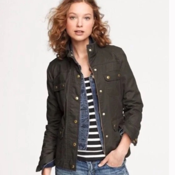 J.Crew 100% cotton military style jacket . Size Xs - Picture 1 of 9